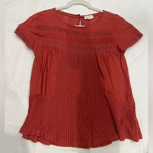 Meadow Rue Crimson Lace Detail Blouse